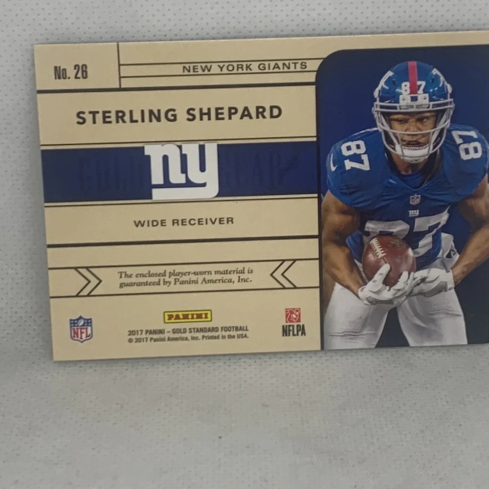 2017 Panini Gold Standard #26 Sterling Shepard NYG Gold Gear Relics 30/99 (003)
